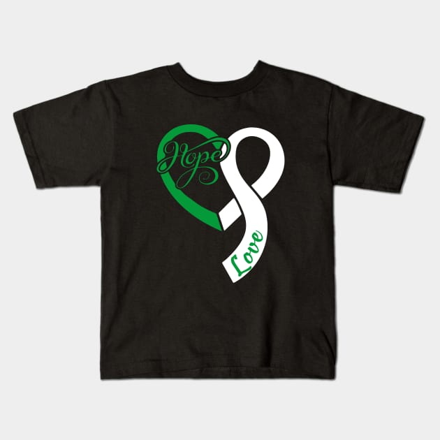 Tourette Syndrome Awareness Hope Love Heart Ribbon Valentines Day - Love Shouldn't Hurt Kids T-Shirt by DAN LE